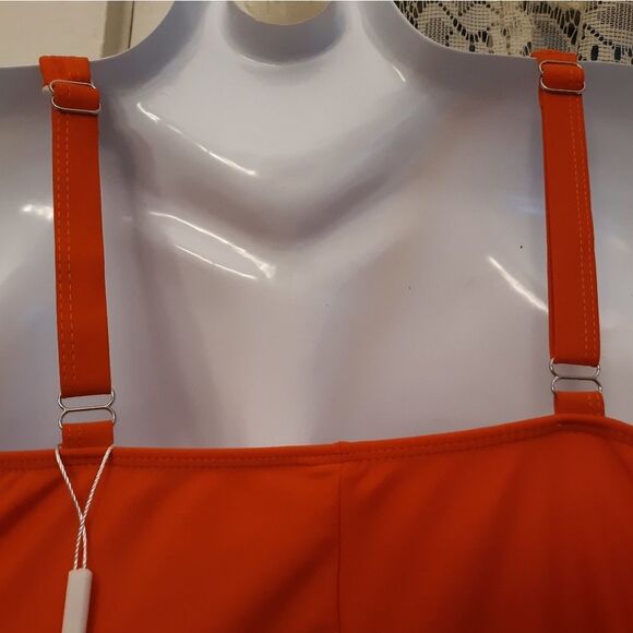Miss Adola Ladies One Piece Swimsuit Red/Orange Size 8 NWT - Picture 4 of 7